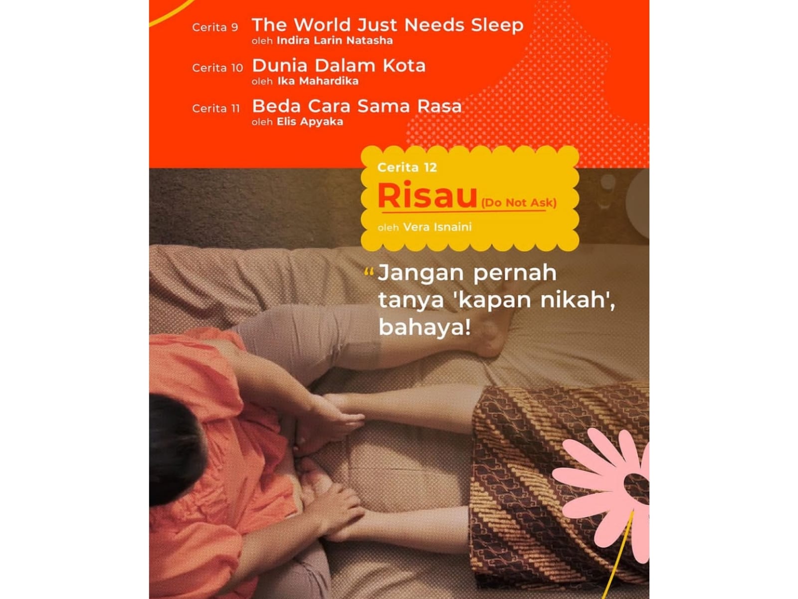 Film Risau merupakan salah satu film di program Film Pendek 17 Sutradara Perempuan Bercerita.