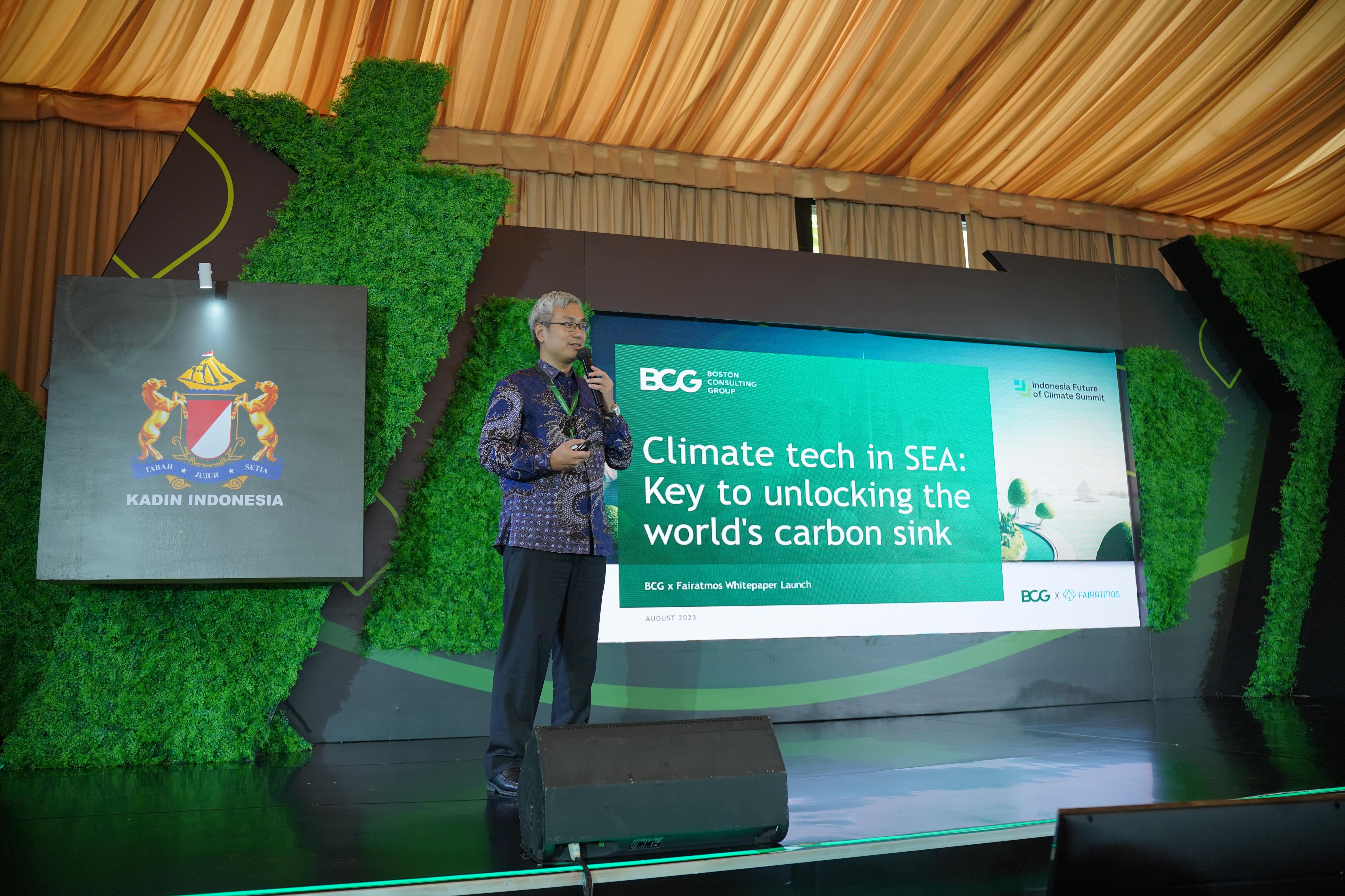 Peluncuran laporan terkait solusi iklim dari Fairatmos dan BCG di Indonesia Futuyre of Climate Summit 2023
