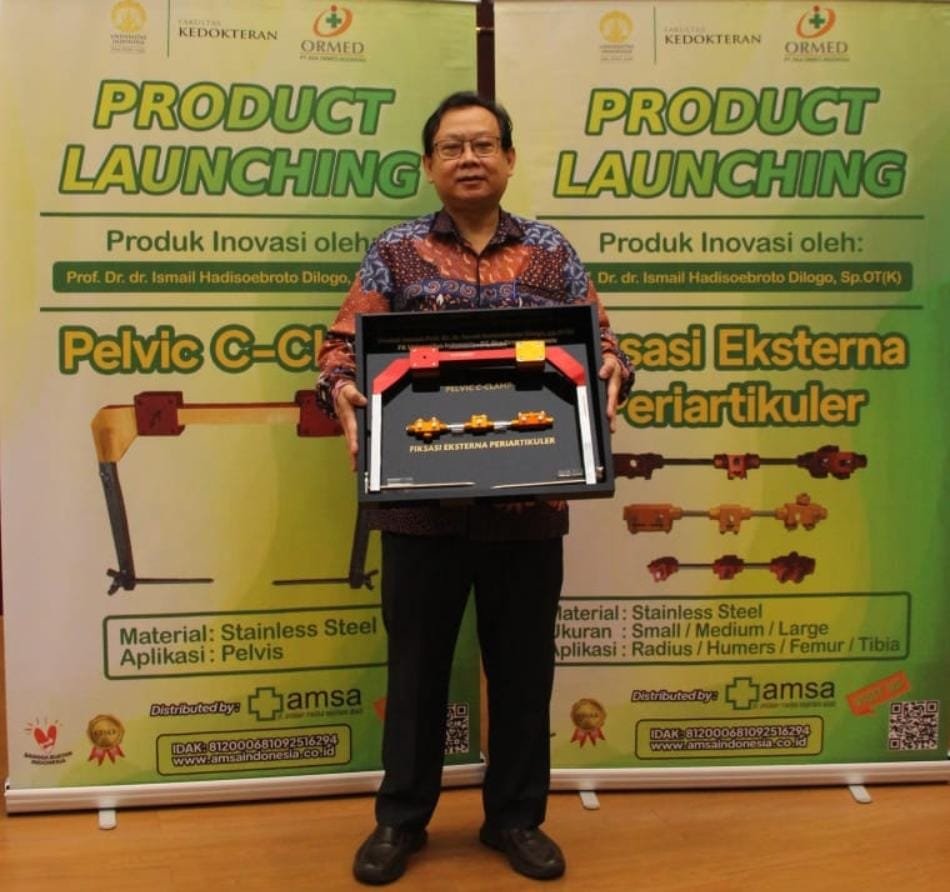 Fakultas Kedokteran Universitas Indonesia (UI) meluncurkan Alat Fiksasi Pelvis Modifikasi C-Clamp dan Alat Fiksasi Eksterna Periartikuler.  