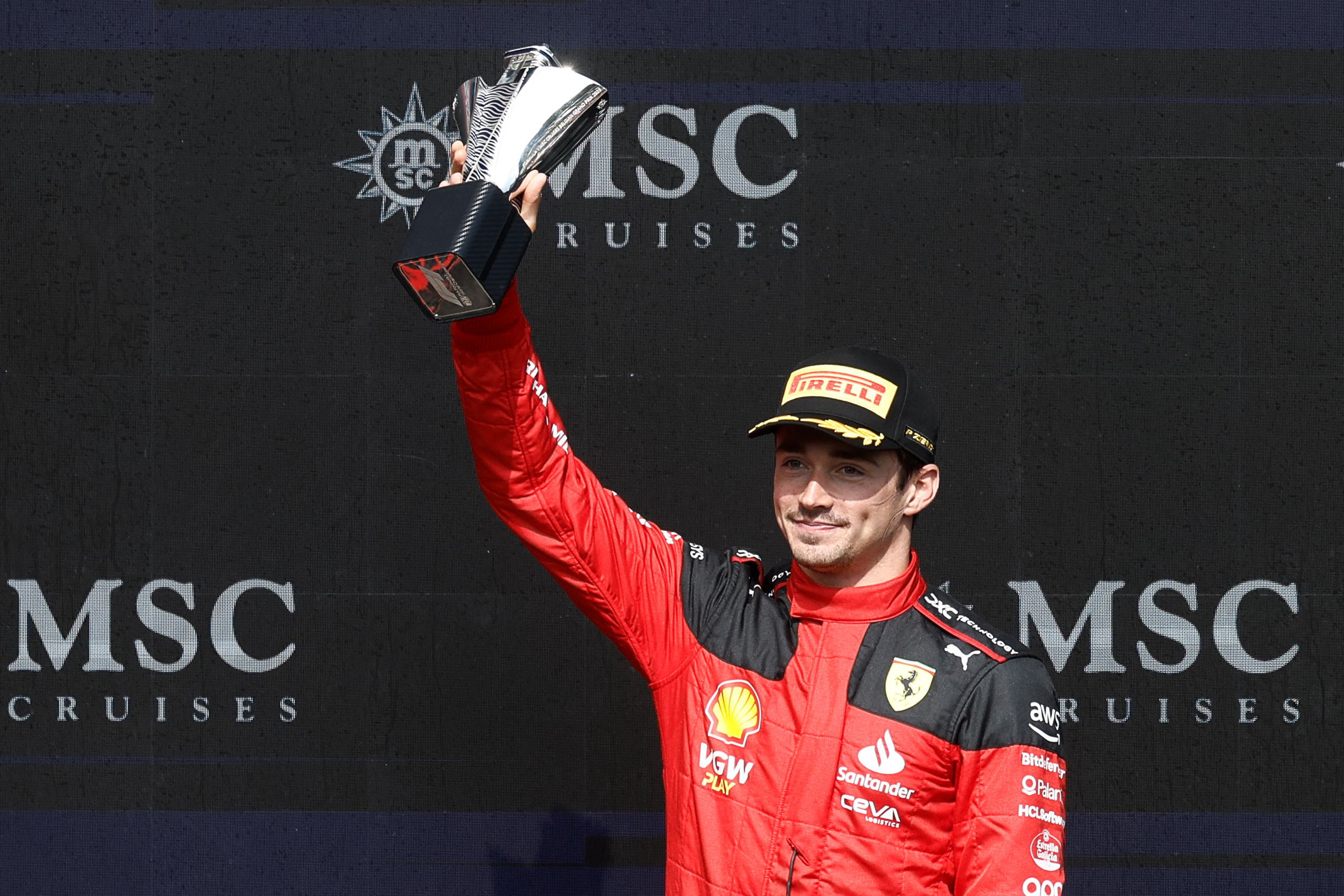 Pembalap Ferrari Charles Leclerc