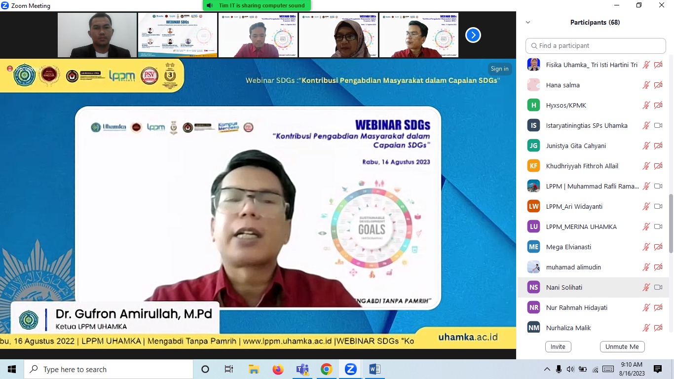 LPPM UHAMKA menggelar Webinar Nasional Sustainable Development Goals (SDGs).