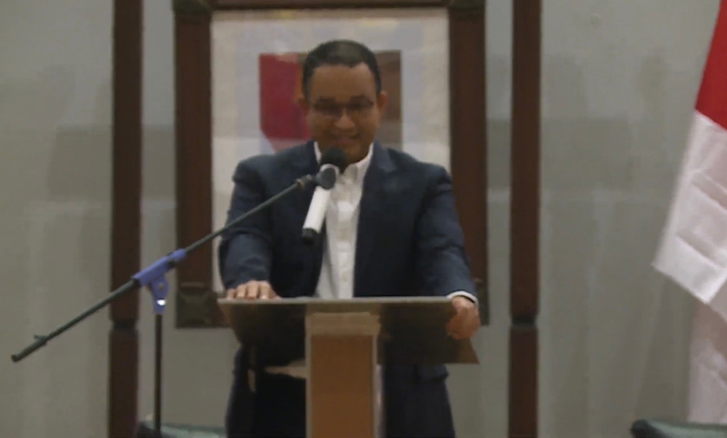 Anies Baswedan memberikan kuliah kebangsaan di FISIP UI. 