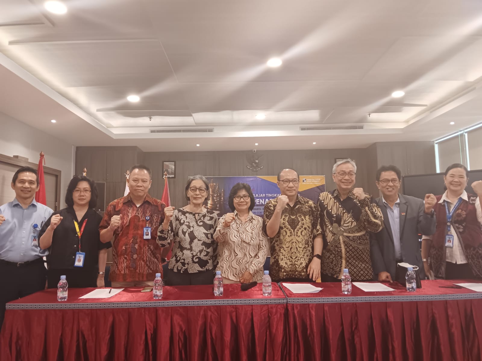 Konferensi pers Festival Catur Pelajar Tingkat Nasional di  SPK BPK Penabur, Kelapa Gading, Jakarta, Rabu (30/8).