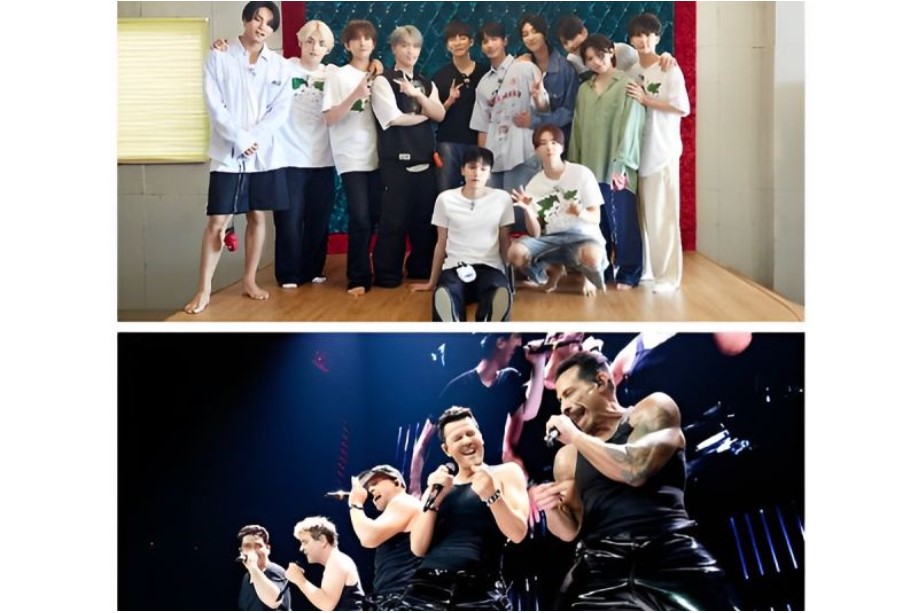 Seventeen (atas) dan New Kids on the Block