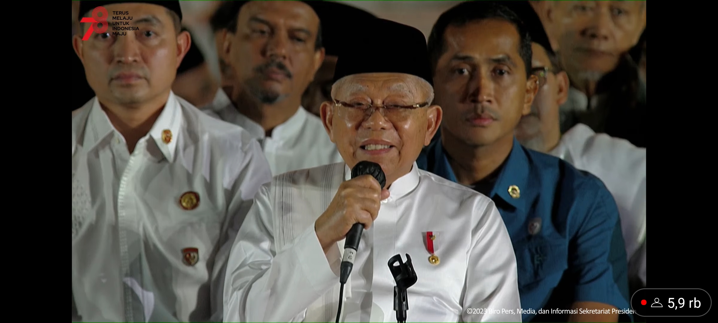 Tausiyah Wapres Ma'ruf Amin dalam acara Zikir dan Doa Kebangsaan 78 Tahun Indonesia Merdeka