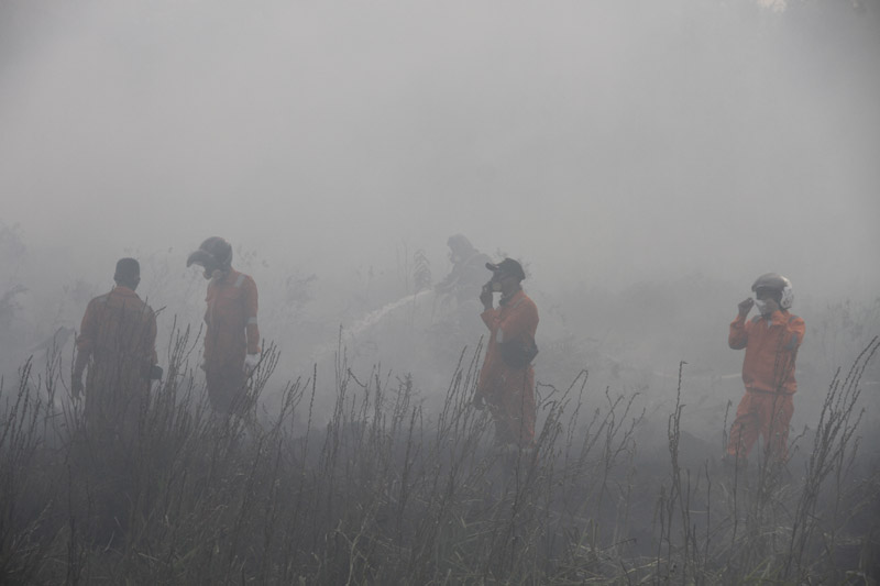 Pemprov Kalsel membuka pintu air irigasi Riam Kanan untuk membasahi lahan gambut guna mengatasi karhutla.