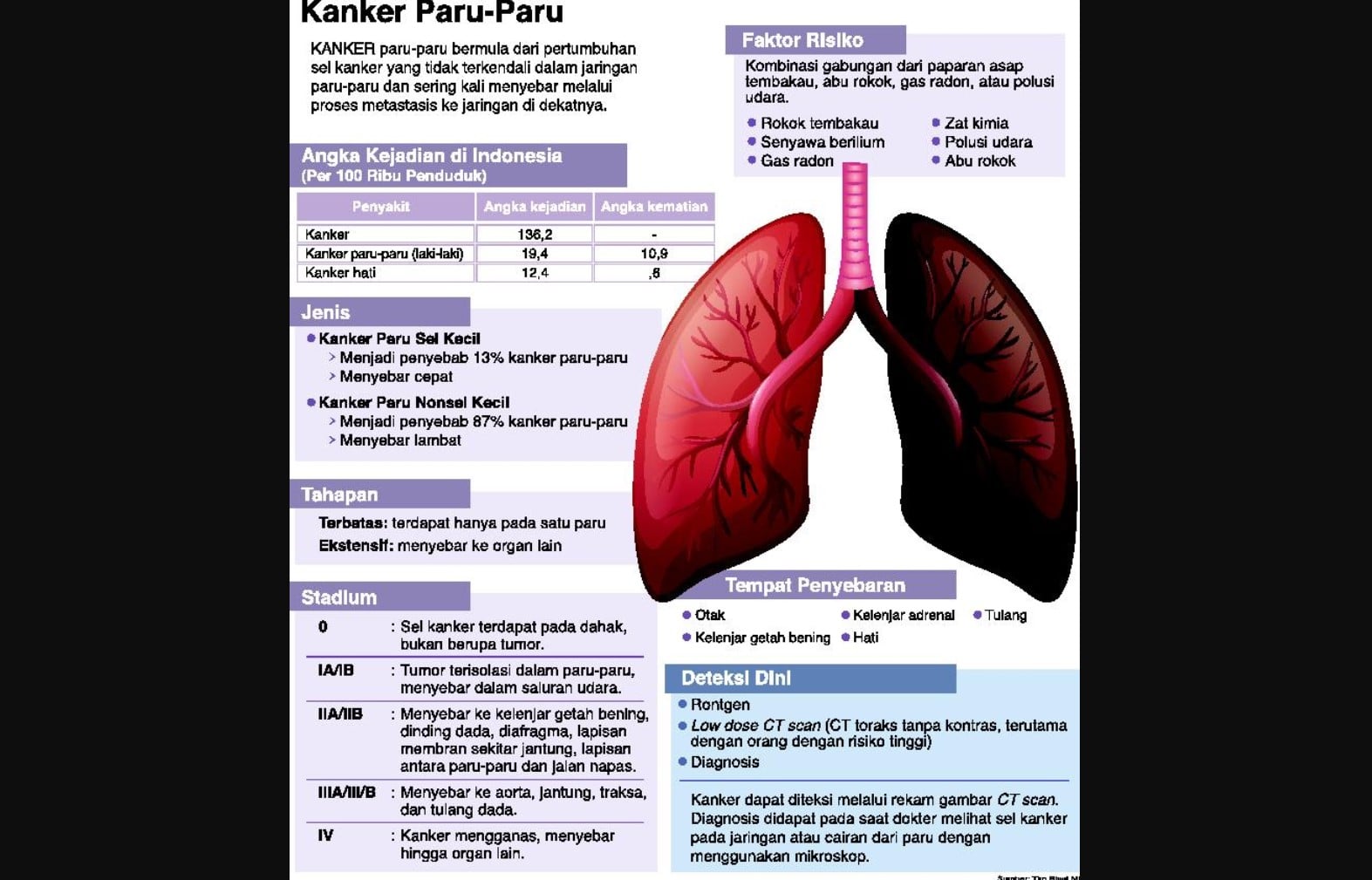 Kanker Paru Stadium Dini Bisa Ditangani dengan Operasi