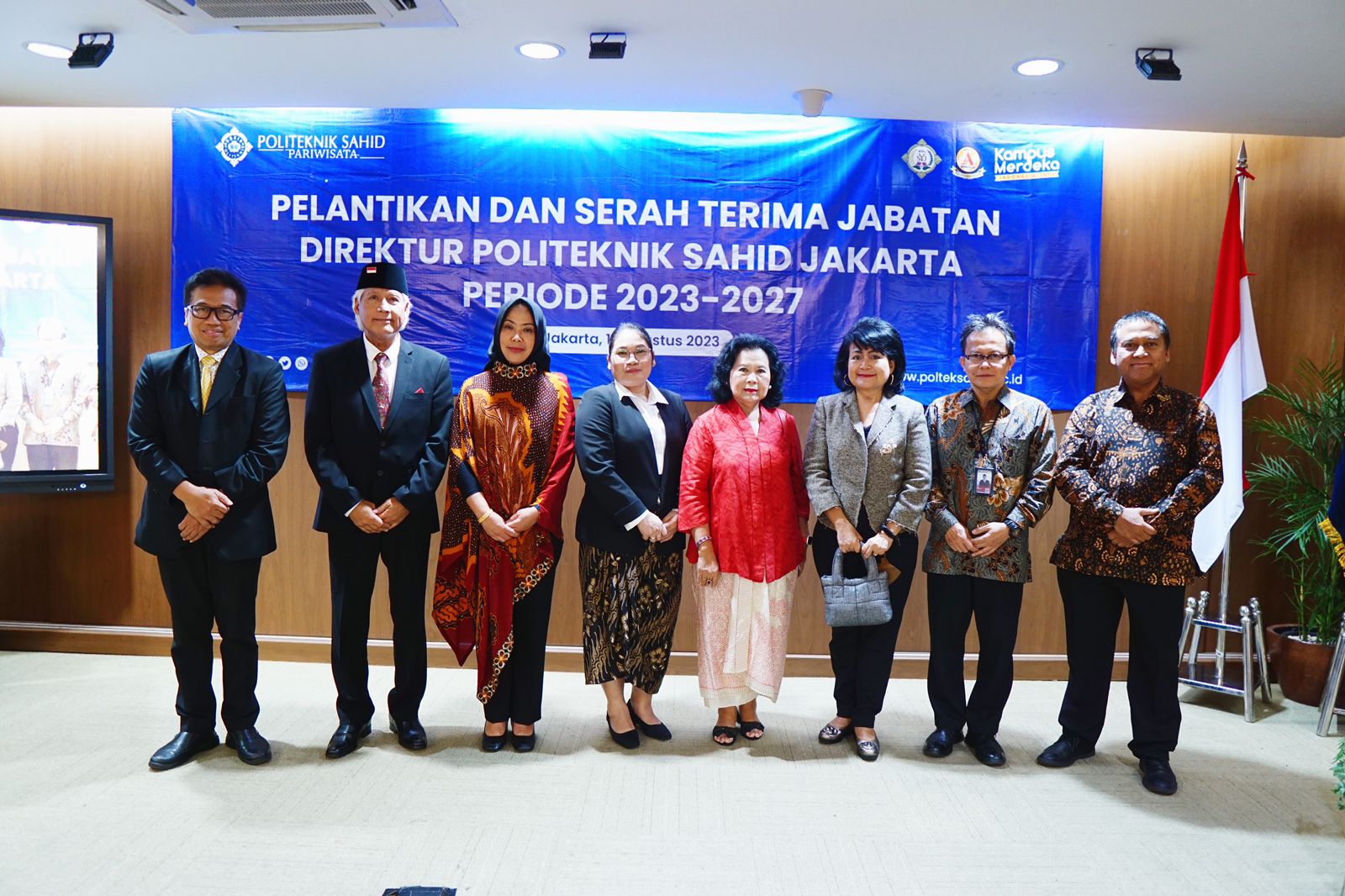 Acara pelantikan dan serah terima jabatan Direktur Politeknik Sahid Jakarta di Jakarta, Rabu (16/8).