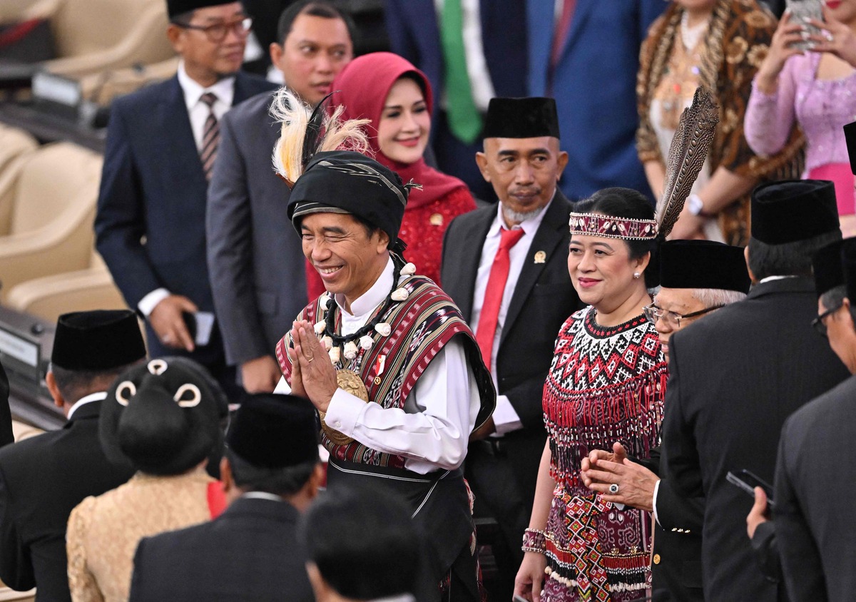 Presiden Jokowi dan Ketua DPR RI Puan Maharani di Sidang Tahunan 2023.
