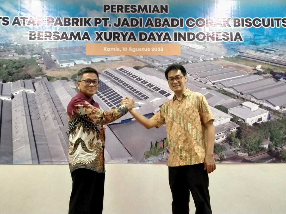 PT Jadi Abadi Corak Biscuit menunjuk startup energi terbarukan Xurya untuk membangun pemasangan instalasinya di pabrik Jawa Timur.