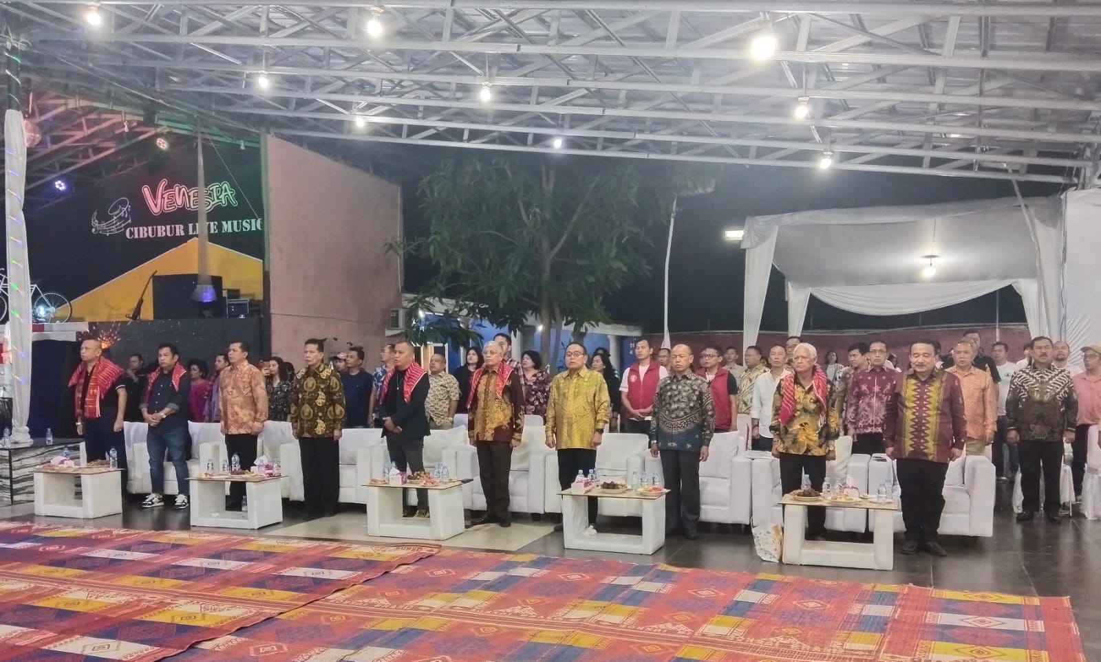 Wakil Ketua Umum DPP Partai Gerindra Mayjen TNI (Purn) Musa Bangun saat pelantikan PM2KJ, di Cibubur, Jakarta, Sabtu (19/8) malam.