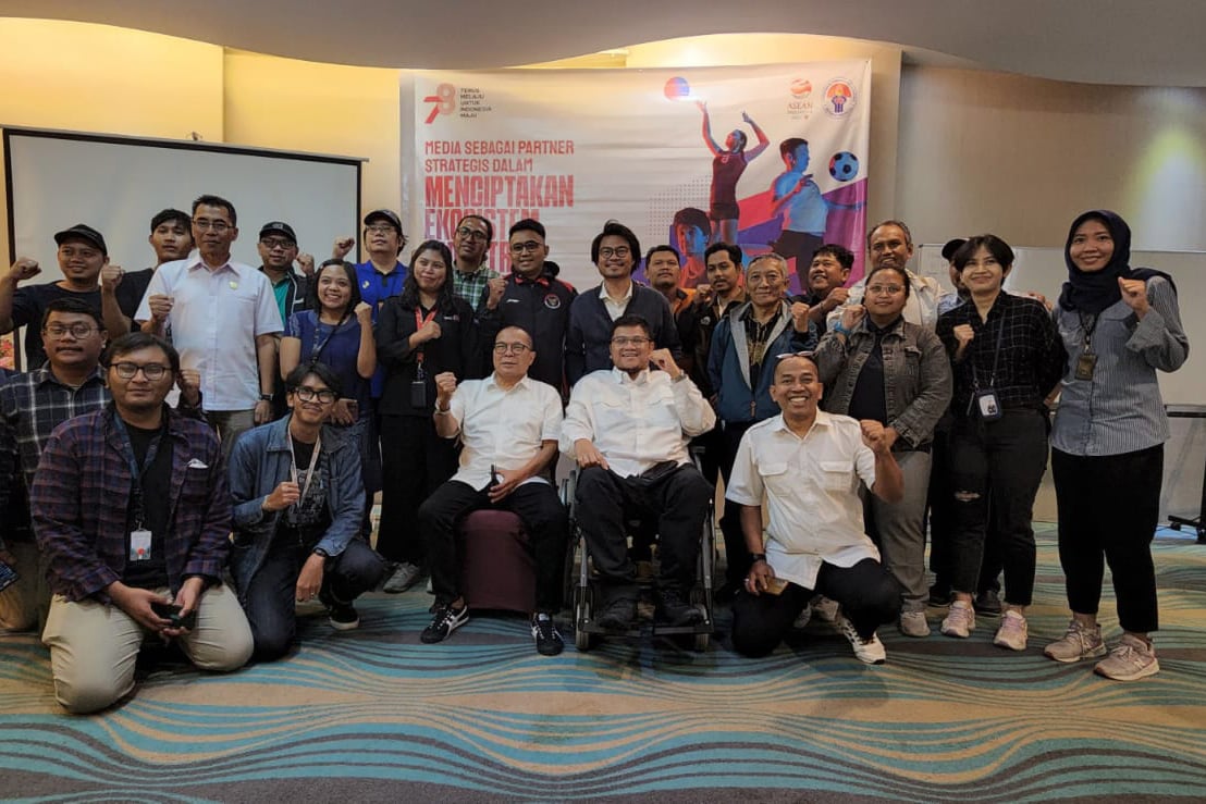 FGD media sebagai partner dalam mendukung pengembangan industri olahraga, di Jakarta, Senin (14/8).