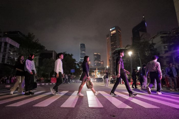 Citayam Fashion Week kembali memeriahkan kawasan Stasiun MRT Dukuh Atas Jakarta Pusat pada Senin (24/7/)