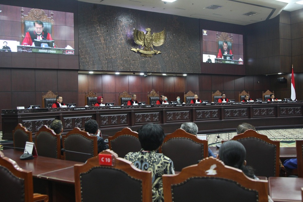 Deretan Hakim Mahkamah Konstitusi.