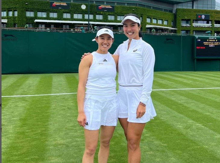 Ganda putri Aldila Sutjiadi (kanan) dan Miyu Kato.