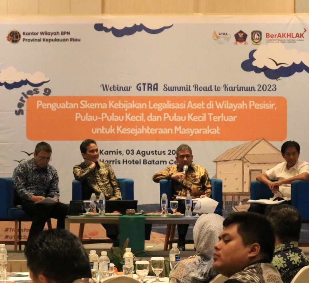 Webinar GTRA Summit 2023 #RoadtoKarimun Series 9 bertema Penguatan Skema Kebijakan Legalisasi Aset Permukiman di Atas Air, Kamis (3/8).