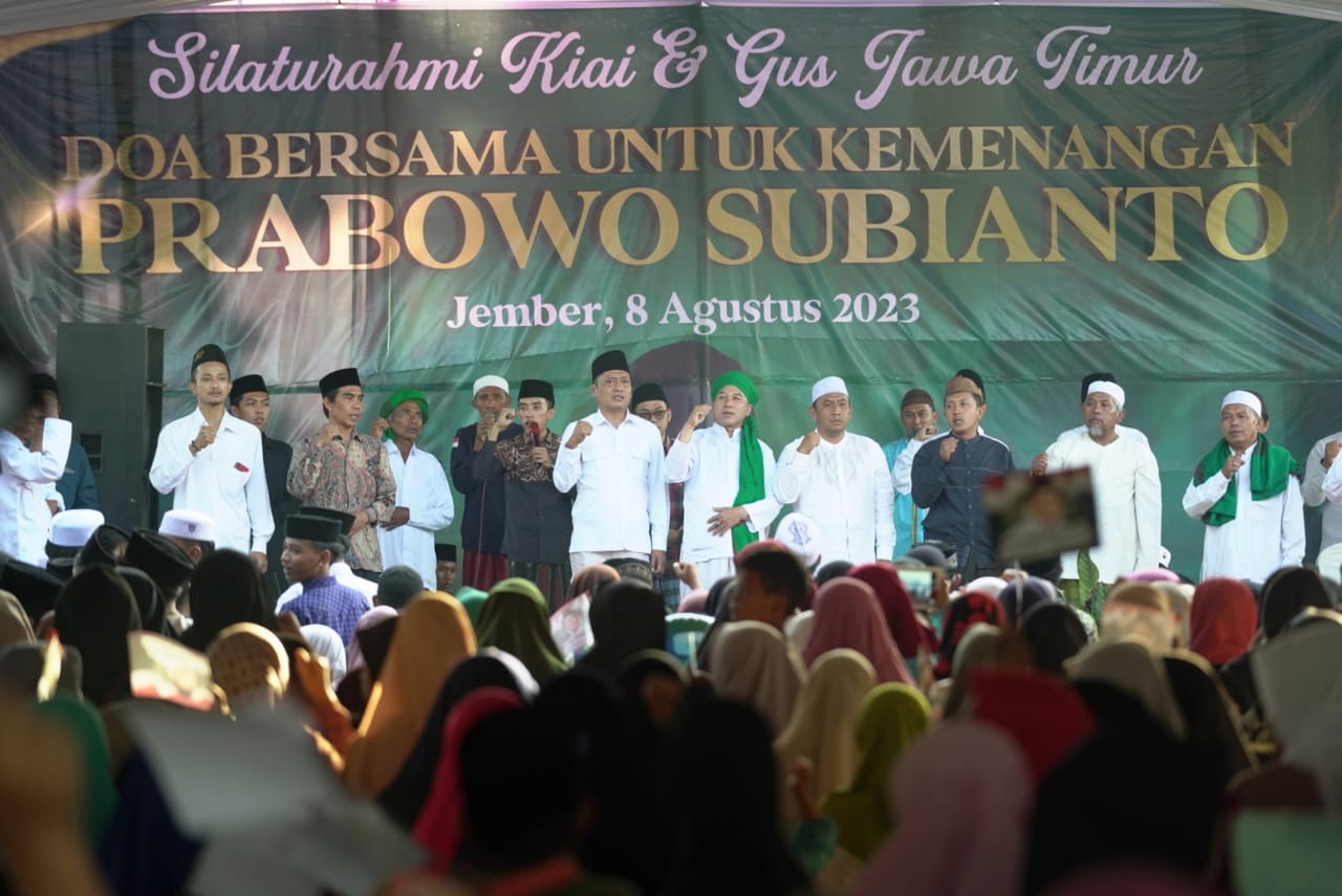 Kiai dan Gus di Jawa Timur (Jatim) mendukung Menteri Pertahanan Prabowo Subianto