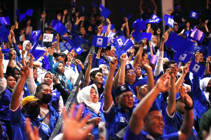 Kader Partai Amanat Nasional saat kegiatan di Istora Senayan, Jakarta, Sabtu (27/8/2022). 