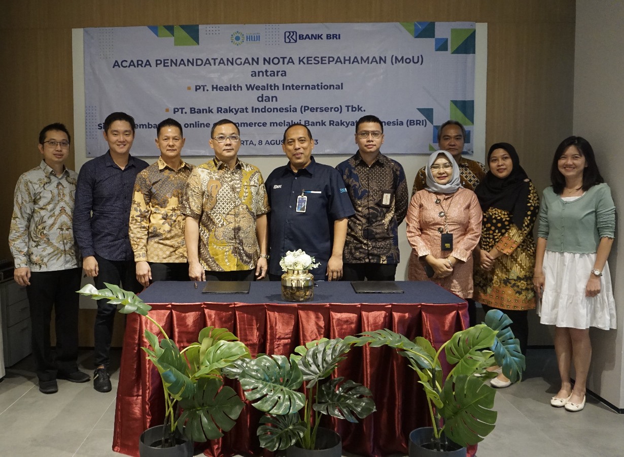 PT Health Wealth International (HWI) bekerja sama untuk sistem pembayaran online e-commerce dengan PT Bank Rakyat Indonesia (Persero) Tbk.