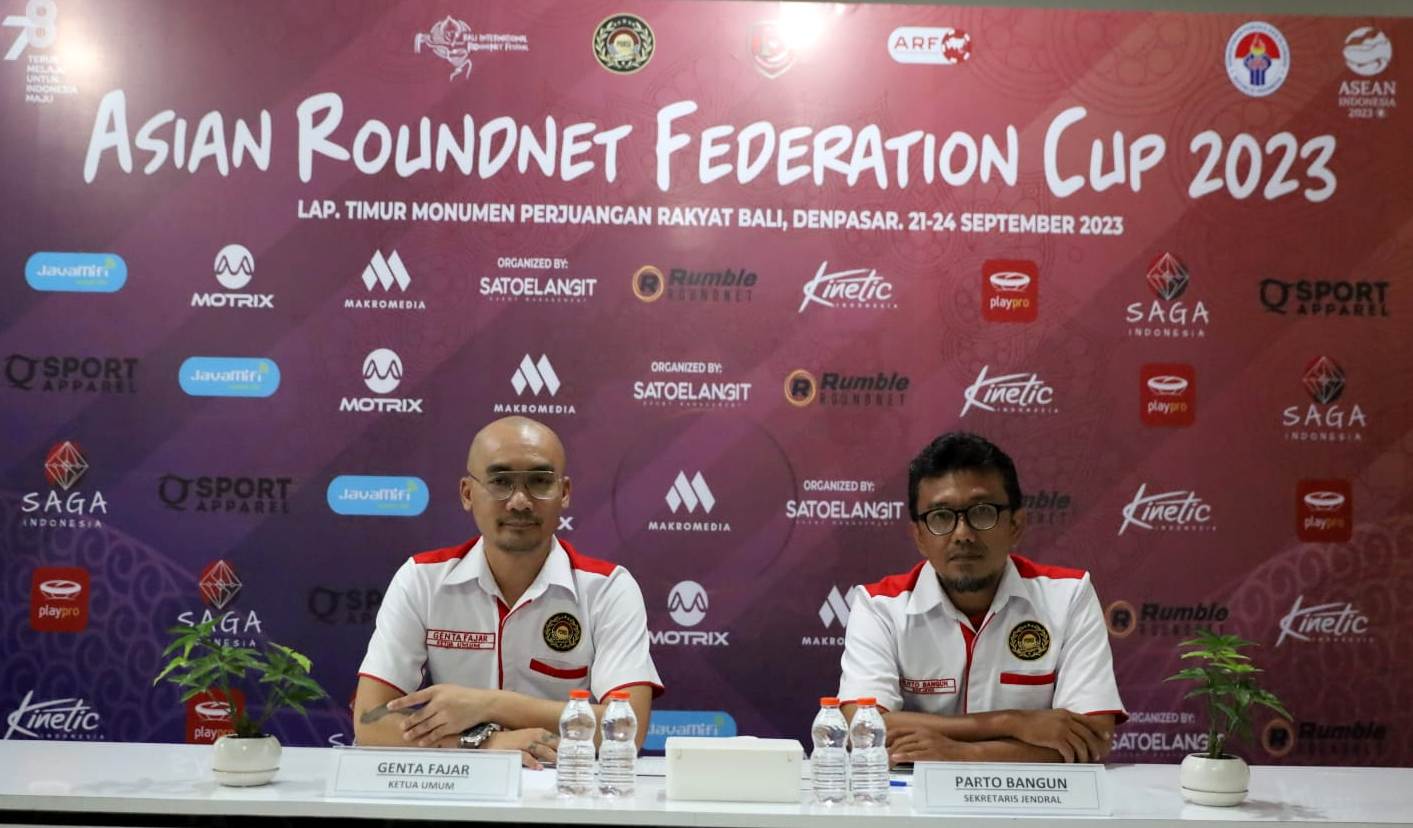 Pengurus PB PORSI saat memberikan keterangan tentang ajang olahraga roundnet.