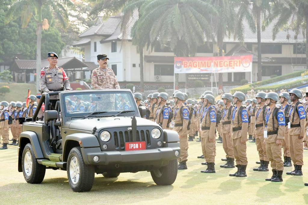 Rektor IPDN, Hadi Prabowo saat apel penerimaan calon praja. 