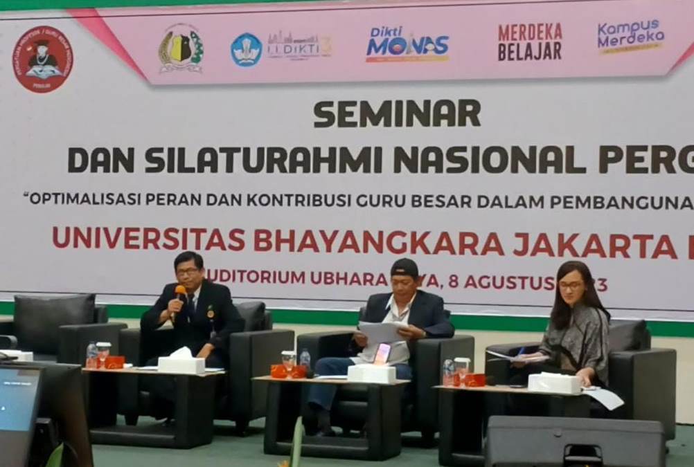 Universitas Bhayangkara Jakarta Raya bersama Persatuan Guru Besar Indonesia (Pergubi) menggelar seminar sekaligus silaturahmi nasional.