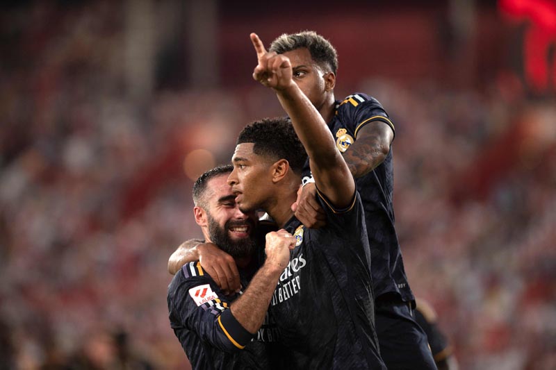 Dua gol dari Jude Bellingham berhasil membawa Real Madrid unggul 3-1 atas Almeria di La Liga.