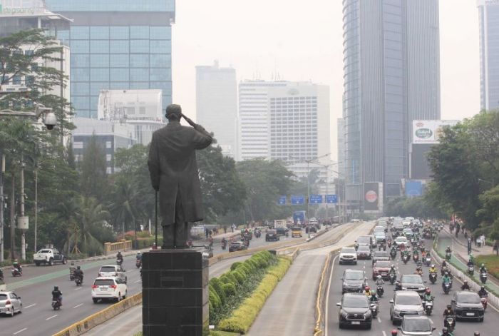 Polusi udara di kawasan Sudirman.
