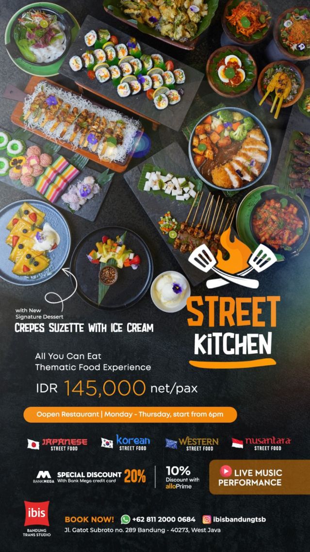  ibis Bandung Trans Studio, hotel dengan jumlah kamar terbanyak di Kota Bandung ini menghadirkan promosi menarik All You Can Eat.