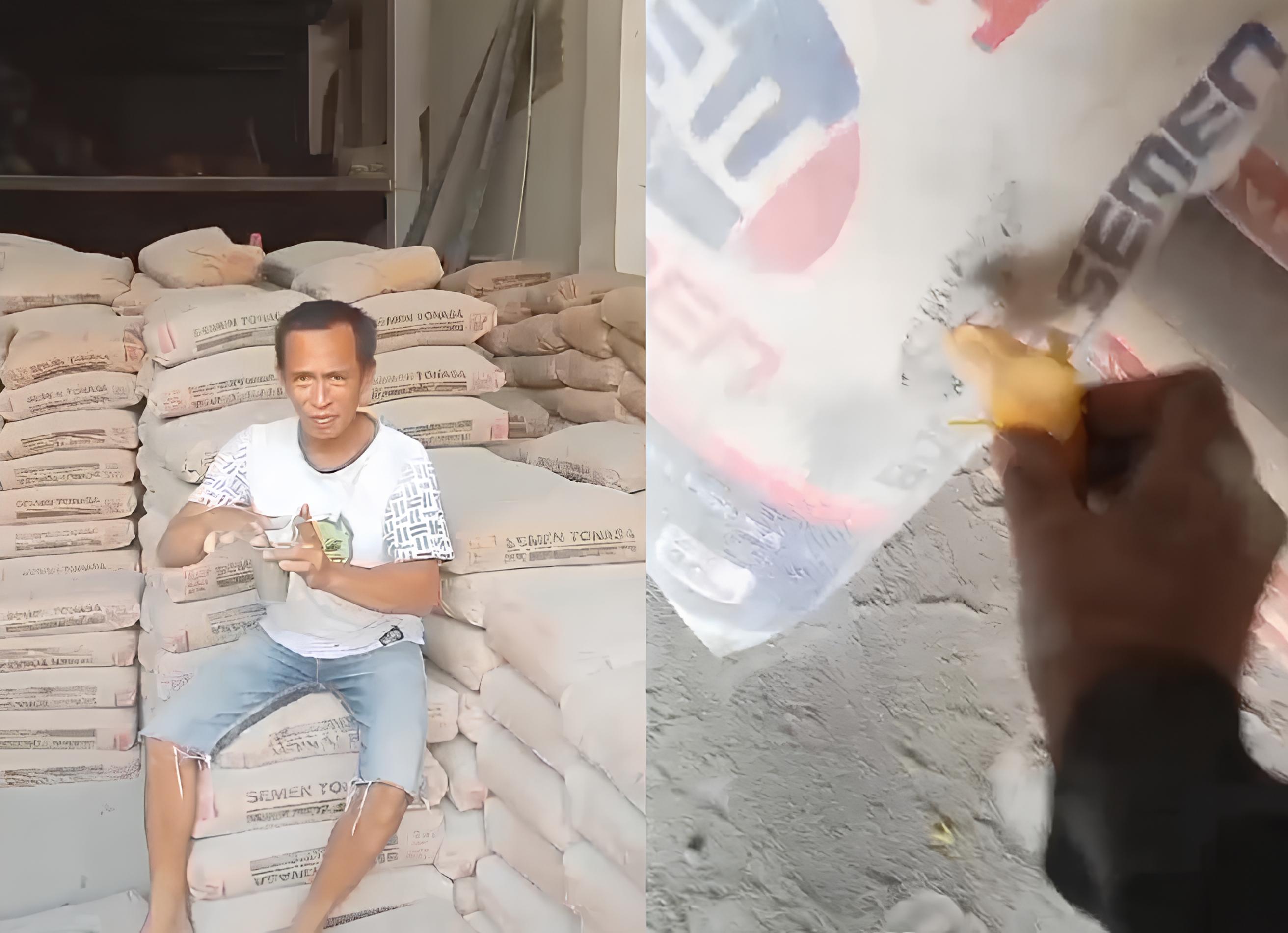 Haris, kuli panggul asal Sulsel yang hobi mengonsumsi semen.