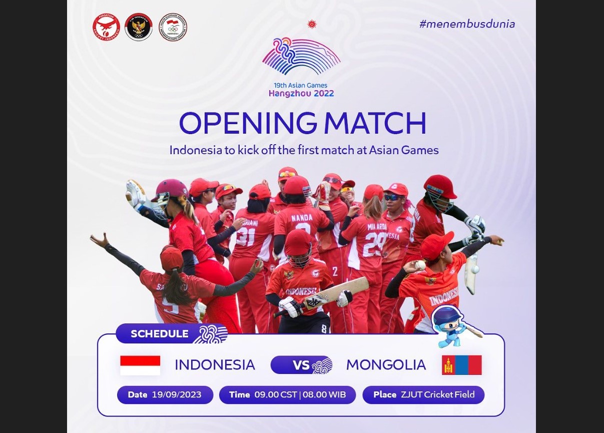 Tim kriket putri Indonesia akan menghadapi Mongolia di Asian Games 2022.