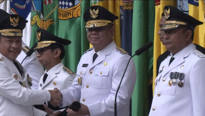Mendagri Tito Karnavian saat melantik 9 penjabat gubernur