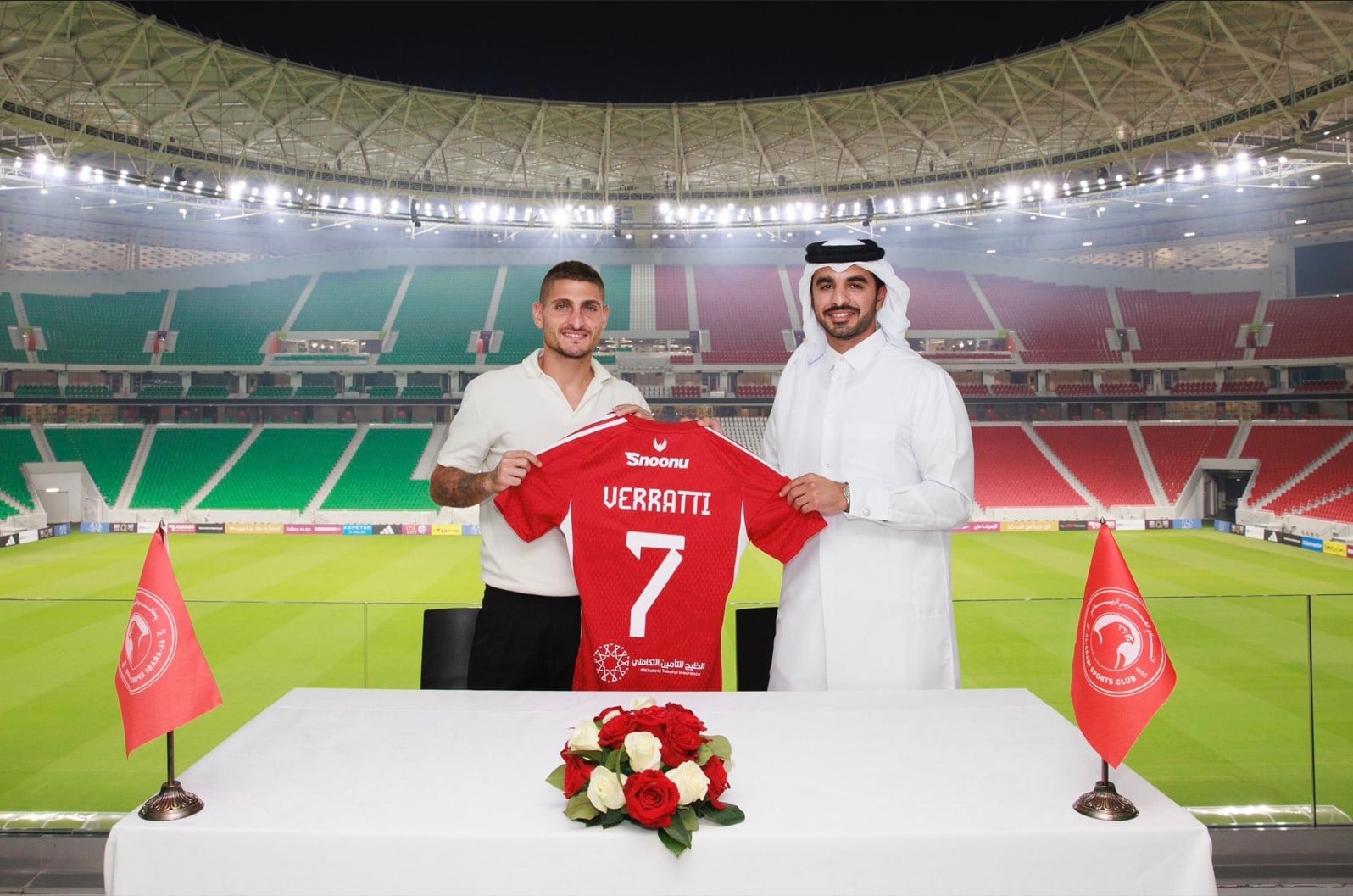 Marco Verratti saat diperkenalkan klub Qatar Al Arabi
