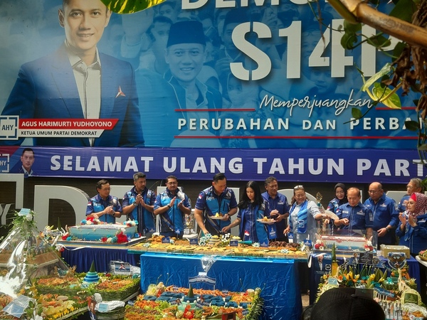 AHY di acara HUT ke-22 Partai Demokrat.