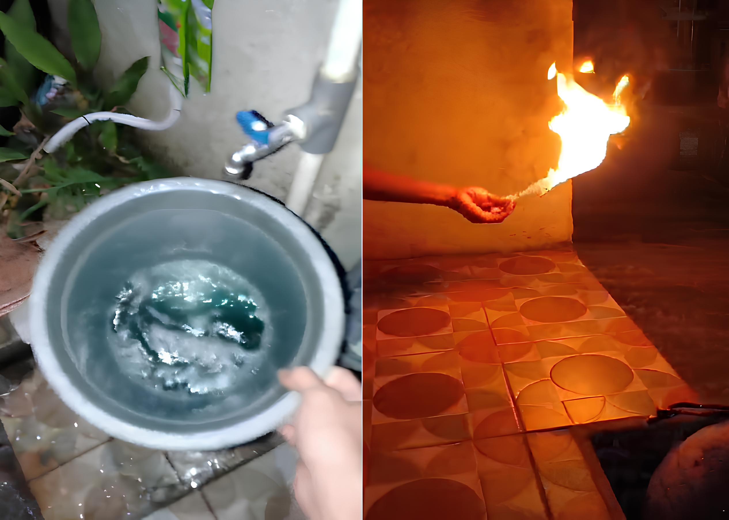 Sumur warga di Kecamatan Gunung Sindur, Kabupaten Bogor yang mengeluarkan Pertamax.