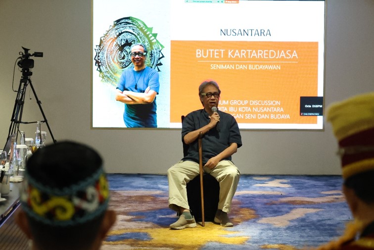 Seniman dan budayawan Butet Kartaredjasa saat FGD yang diadakan OIKN.