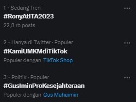 Trending topic di X.