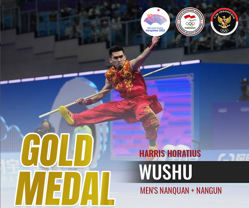 Atlet wushu Harris Horatius.