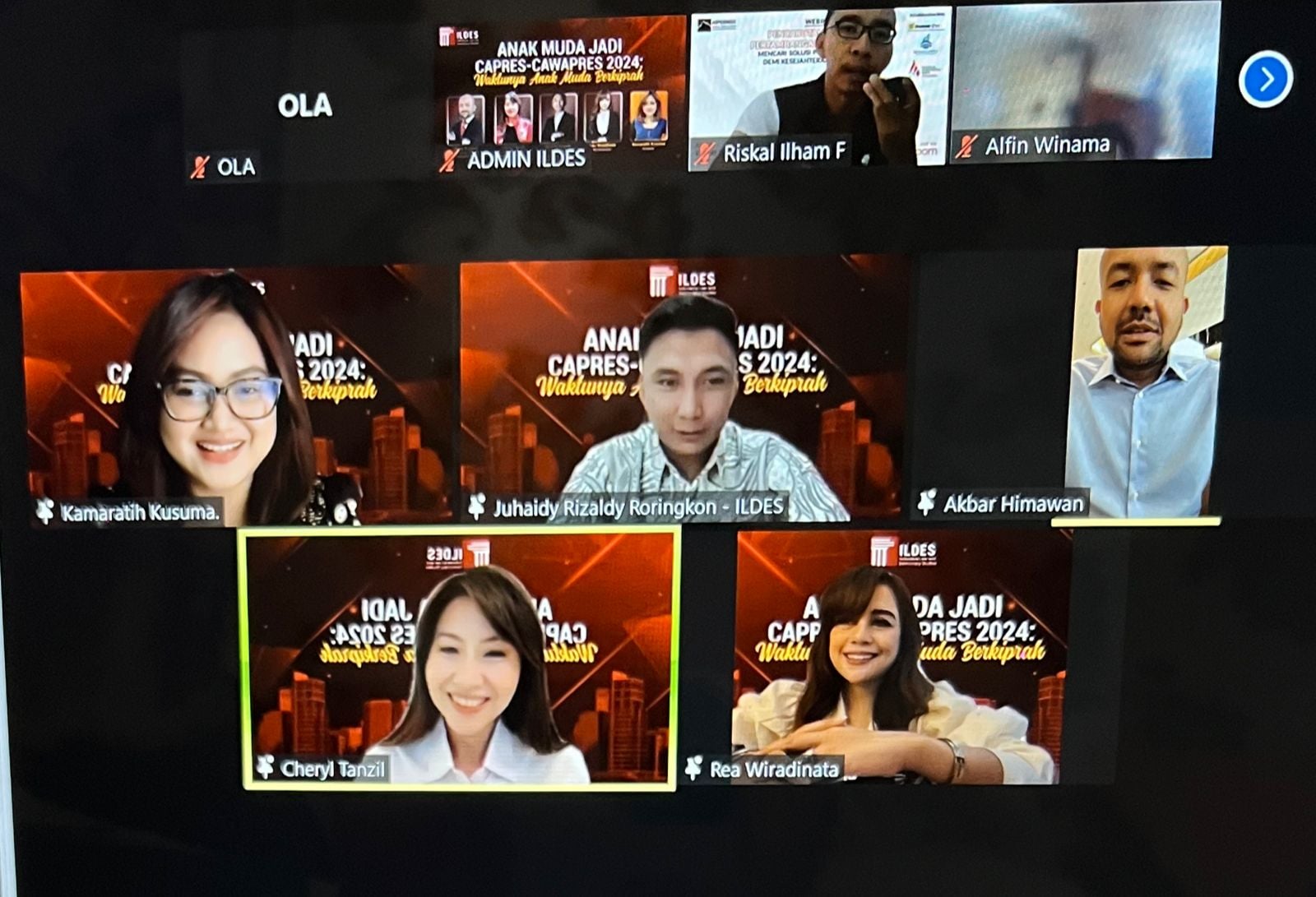 Webinar bertajuk Anak Muda Jadi Capres-Cawapres 2024: Waktunya Anak Muda Berkiprah, Jumat (15/9). 