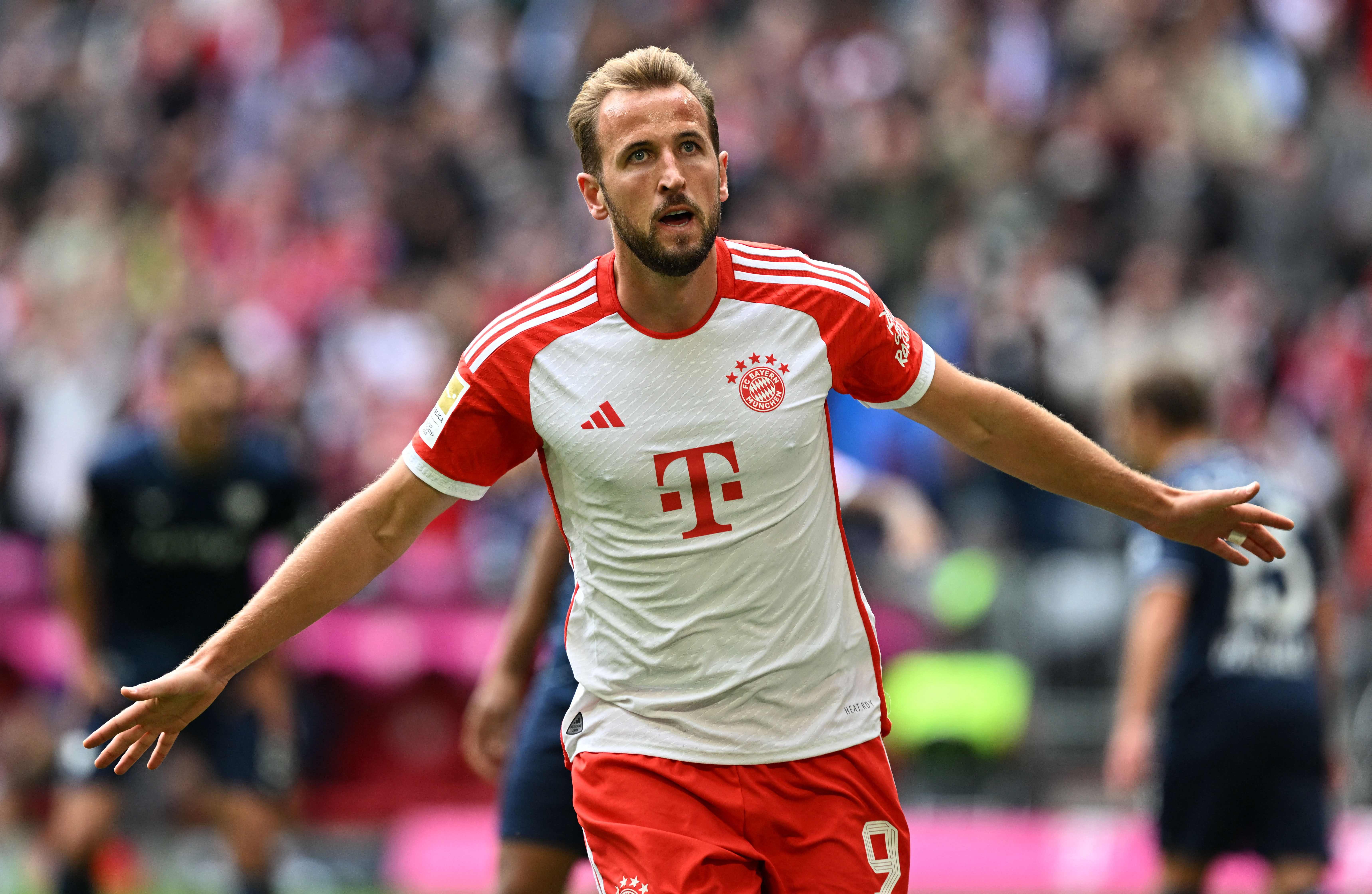 Striker Bayern Muenchen Harry Kane mencetak hattrick dalam laga melawan VFL Bochum yang berakhir dengan skor 7-0.