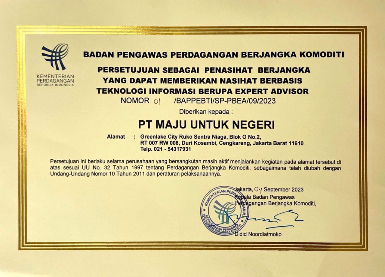 Izin penasehat berjangka PT MUN