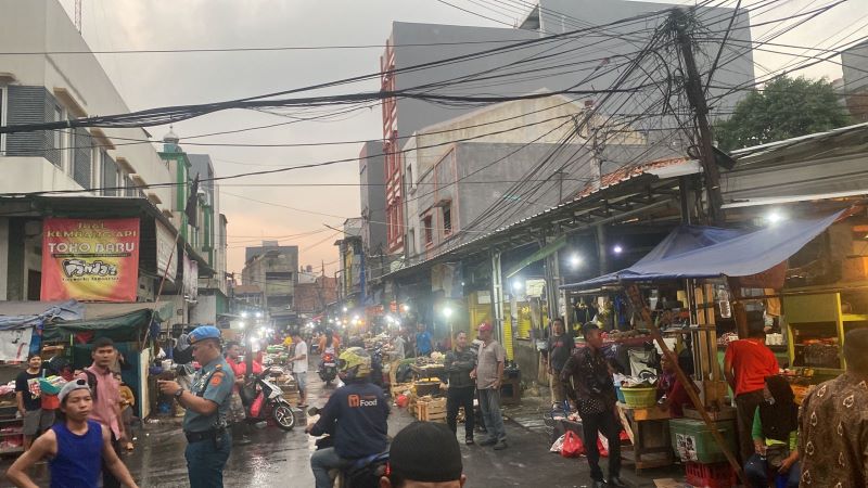 Kondisi Pasar Bali Mester, Jatinegara, sebelum kedatangan Presiden Jokowi.