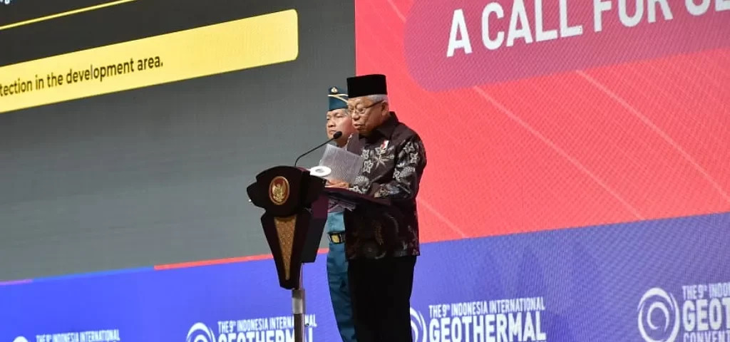 Wakil Presiden Ma'ruf Amin dalam acara The 9th Indonesia International Geothermal Convention Exhibition