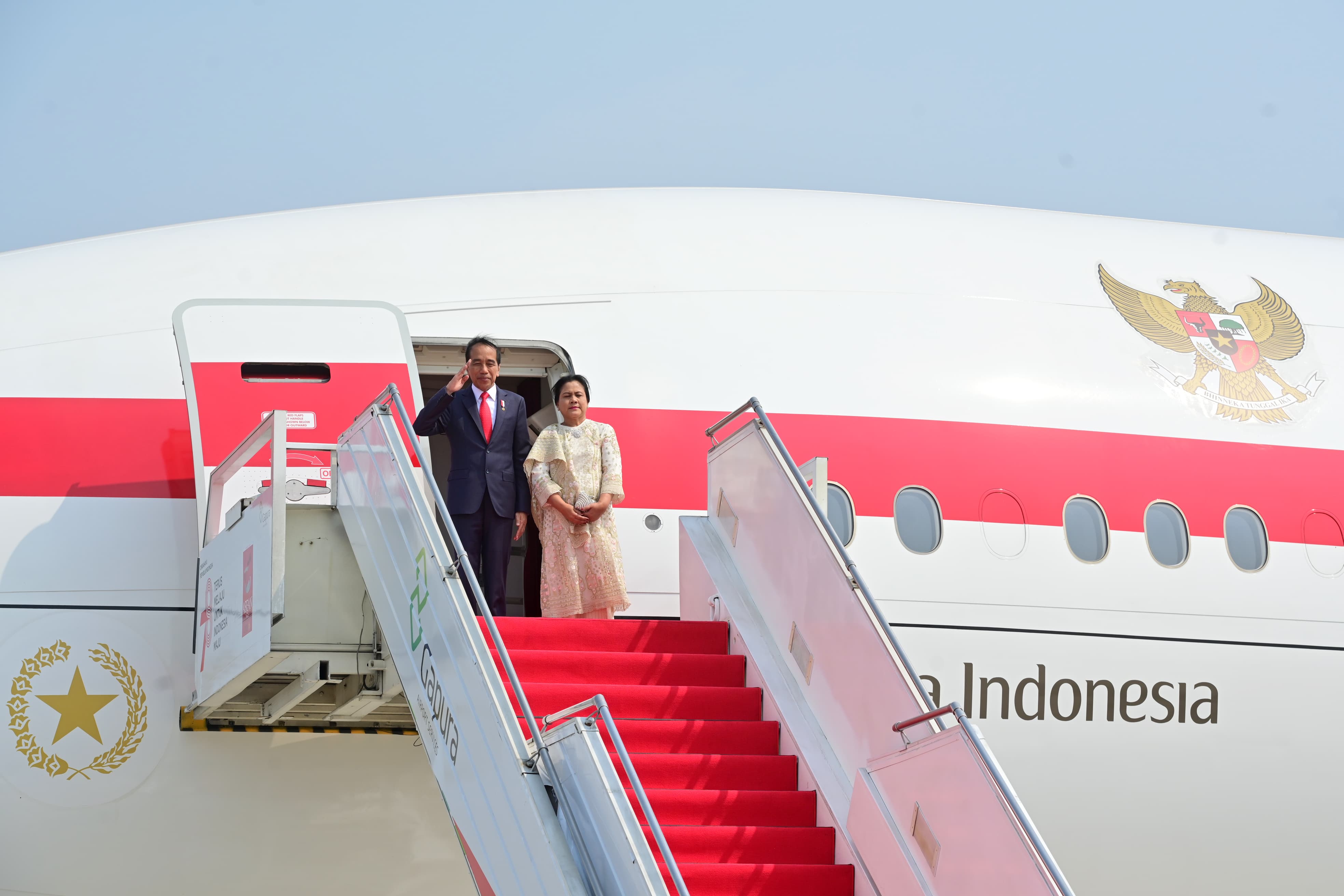 Presiden Joko Widodo (Jokowi) bersama Iriana Jokowi melakukan kunjungan kerja ke New Delhi, India,