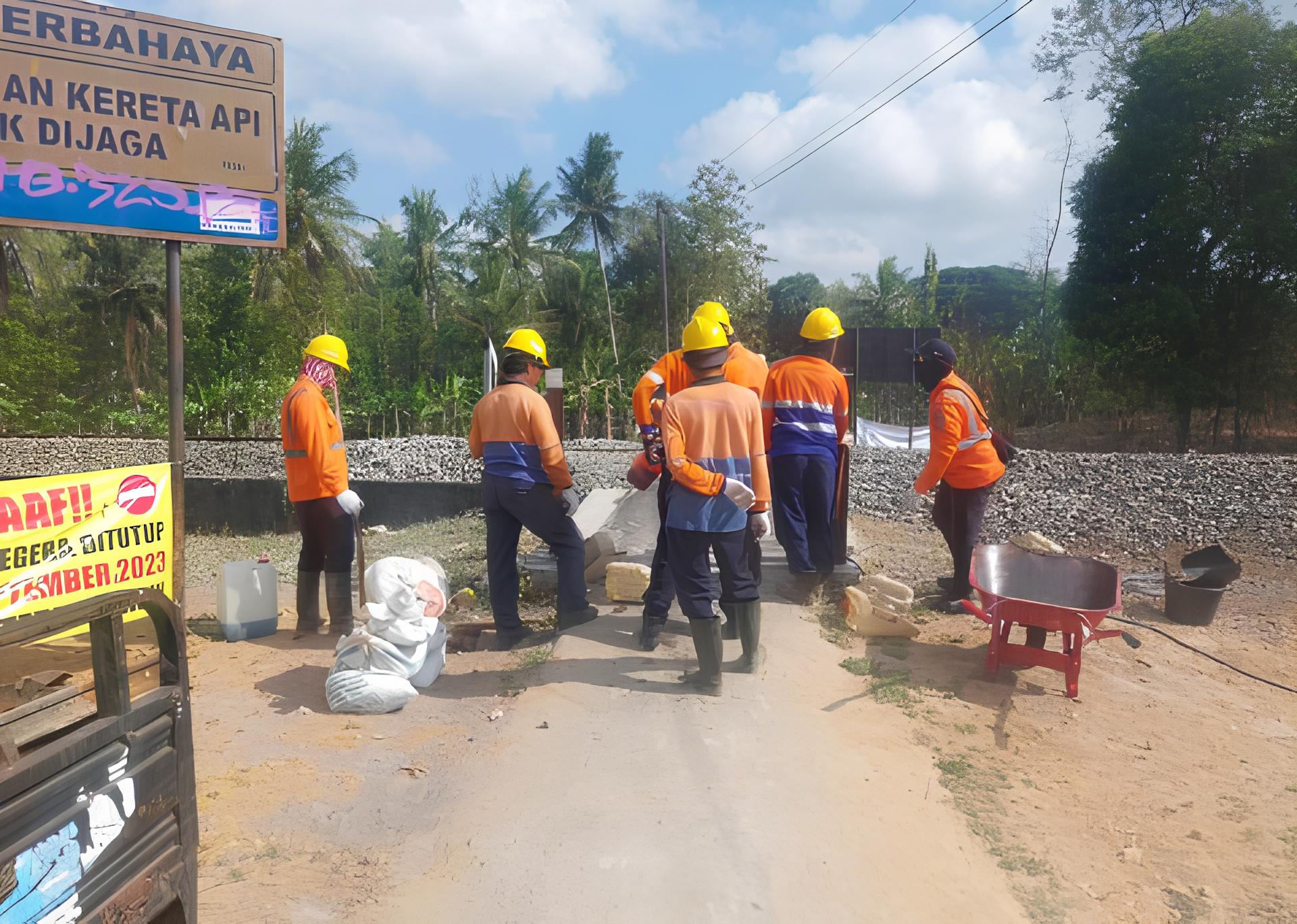 Perlintasan sebidang di Agromulyo, Bantul, Yogyakarta ditutup permanen.