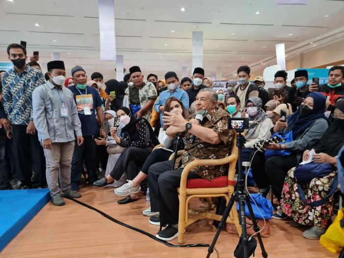 Quraish Shihab menjadi narasumber diskusi dan bedah buku di Islamic Book Fair di JCC Senayan, Jakarta, Sabtu (6/8/2022)  