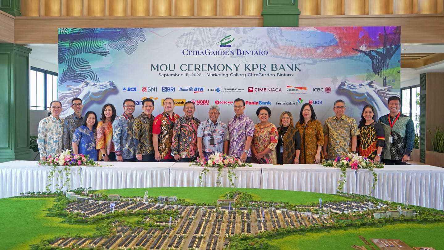 Penandatanganan kerja sama antara proyek CitraGarden Bintaro dengan 15 Partner Perbankan.