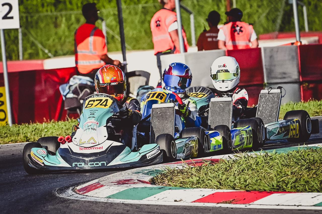 Qarrar Firhand saat membalap di Sirkuit Cremona pada ROK Cup Italy 2023