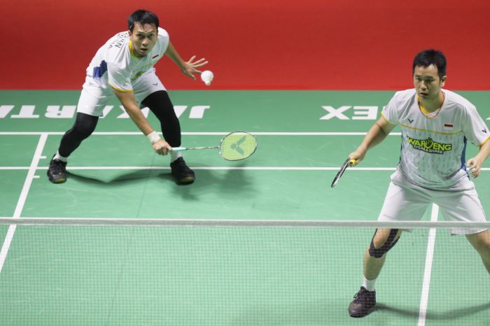 Pasangan ganda putra Indonesia Mohammad Ahsan/Hendra Setiawan