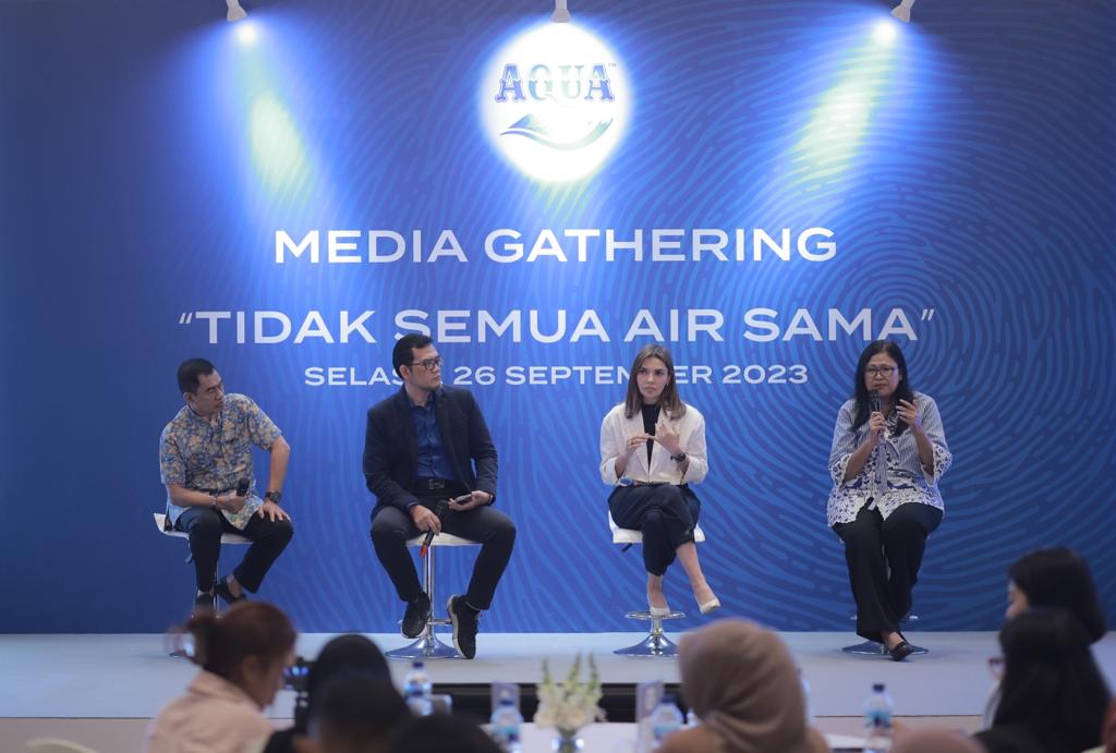 Media Gathering Bertema 'Tidak Semua Air Sama' digelar perusahaan AQUA di Jakarta, Selasa (26/9).